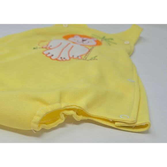 Vintage Healthtex Sun Suit Romper Jumper Yellow Lion Unisex 12 Month One Piece - Picture 3 of 9